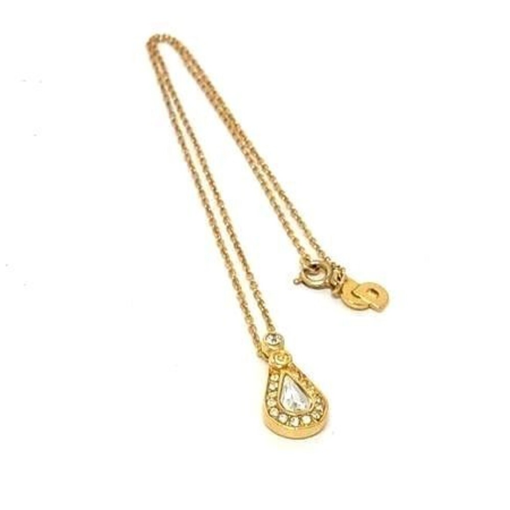 DIOR Gold Teardrop Necklace